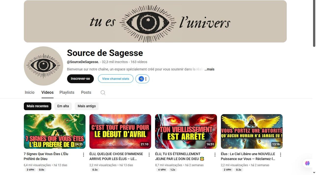 CANAL DARK  FRANCÊS MONETIZADO de Espiritualidade