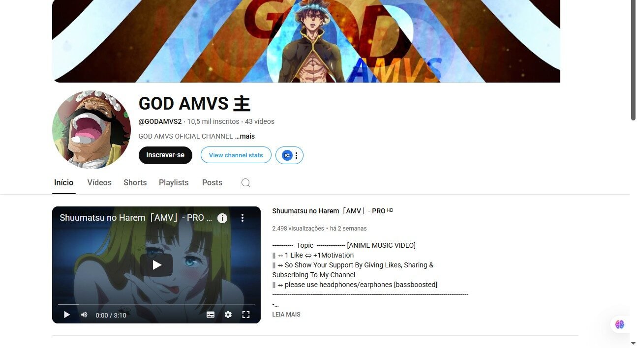 CANAL DARK NÃO MONETIZADO 10k DE ANIMES