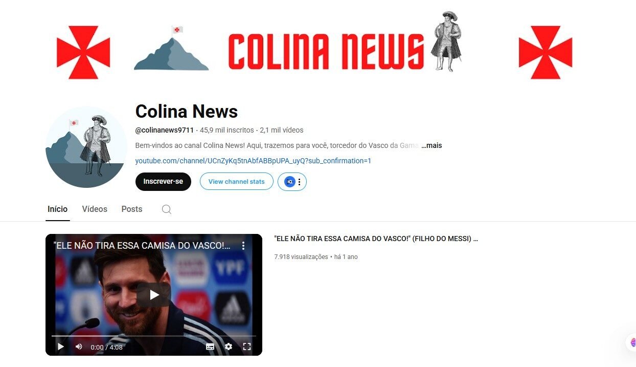 CANAL DARK MONETIZADO DE NOTÍCIAS DO VASCO DA GAMA