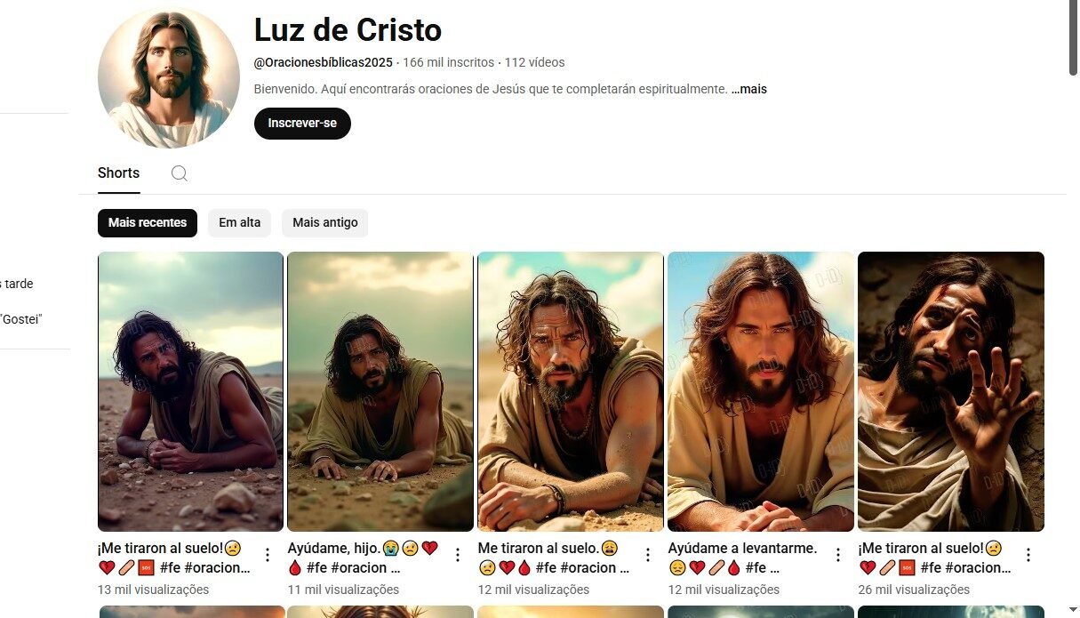 Canal Youtube  Não Monetizado com 165 mil inscritos