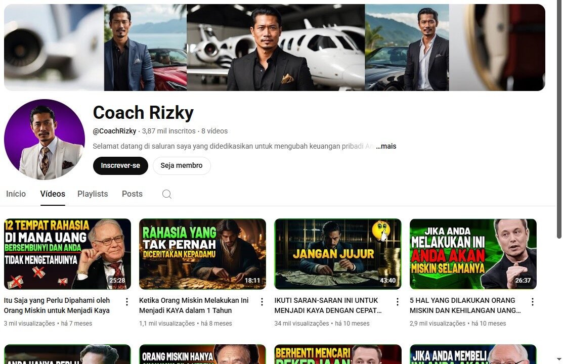 Canal Dark De Finanças em INDONÉSIO 3,87 mil inscritos