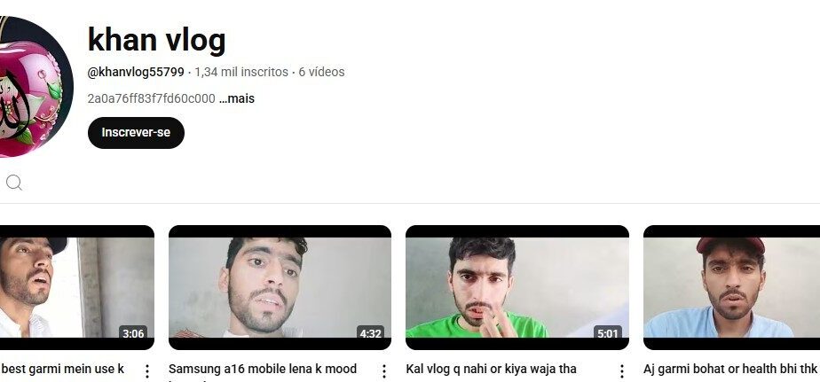 Canal monetizado 1,3k inscritos 4400 horas assistidas