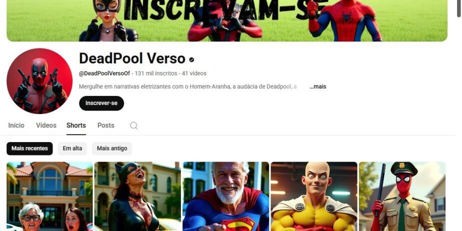 VENDE-SE CANAL DEADPOOL VERSO — 119 MIL INSCRITOS