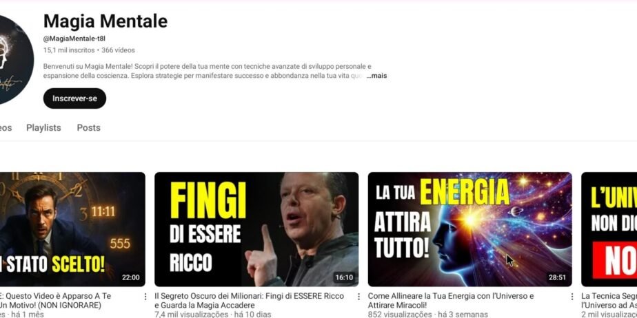 CANAL DARK MONETIZADO – DESENVOLVIMENTO PESSOAL, ESPIRITUALIDADE E LEI DA ATRAÇÃO | 15.100 INSCRITOS | CONTEÚDO EM ITALIANO