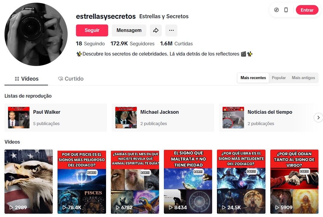 CONTA DE TIKTOK À VENDA | 172,9 MIL SEGUIDORES