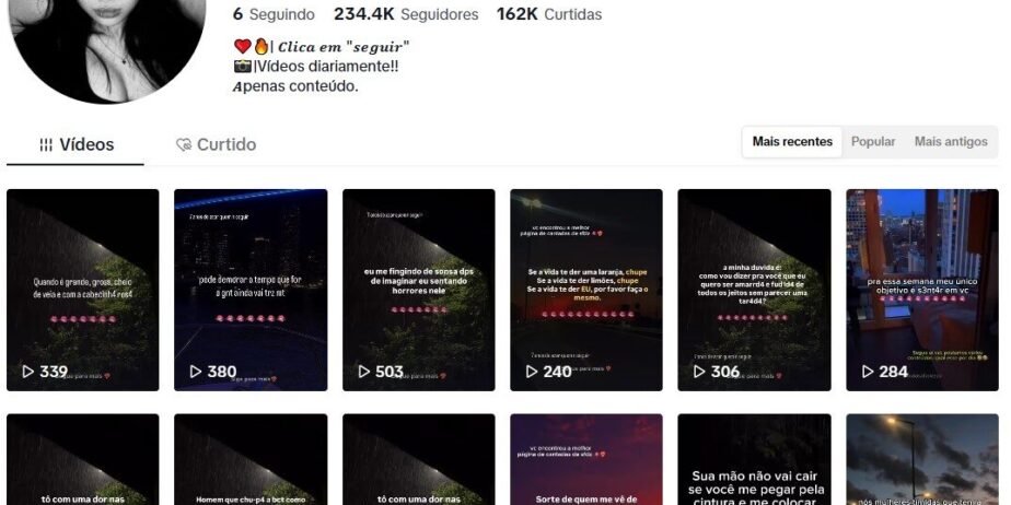 CONTA DE TIKTOK À VENDA 234 MIL SEGUIDORES