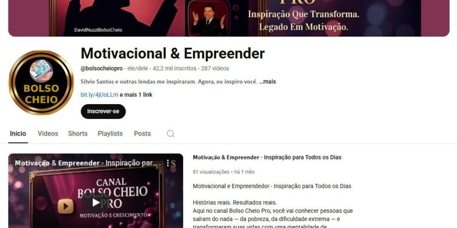CANAL MONETIZADO COM 42 MIL INSCRITOS | MOTIVAÇÃO | 11.100 VIEWS POR DIA