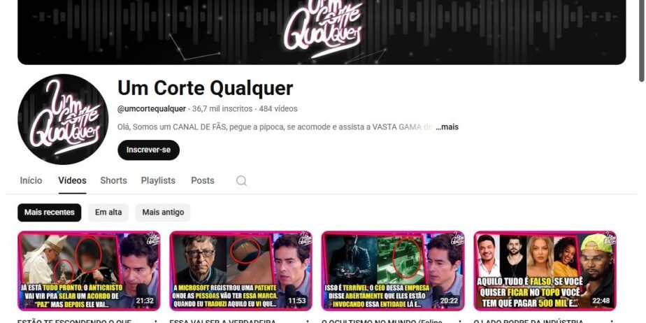 Canal de Cortes Dark – 36,7K Inscritos e 10,6M Views