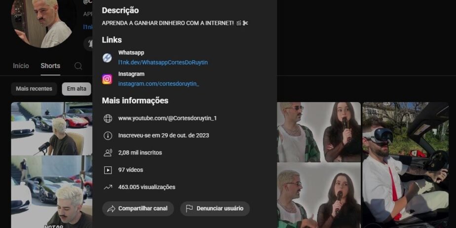 CANAL DE CORTES DO RUYTER | 2 MIL INSCRITOS | NÃO MONETIZAD