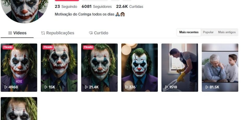 Conta de TikTok a venda com 6.081 seguidores