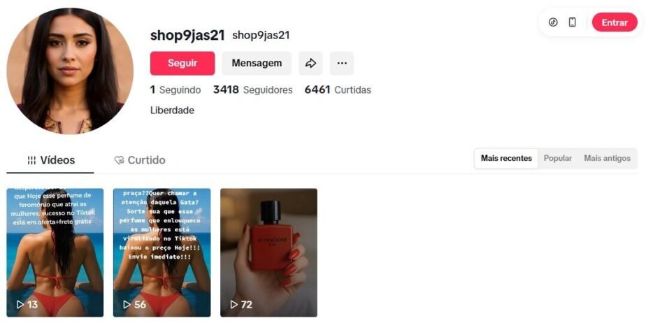 CONTA DE TIKTOK À VENDA | 3.418 SEGUIDORES