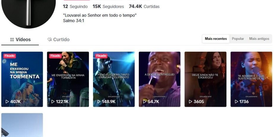 CONTA DO TIKTOK À VENDA COM 15 MIL SEGUIDORES