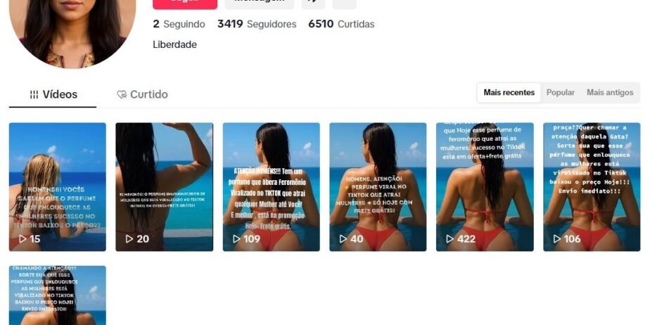 CONTA DE TIKTOK À VENDA COM 3.419 SEGUIDORES