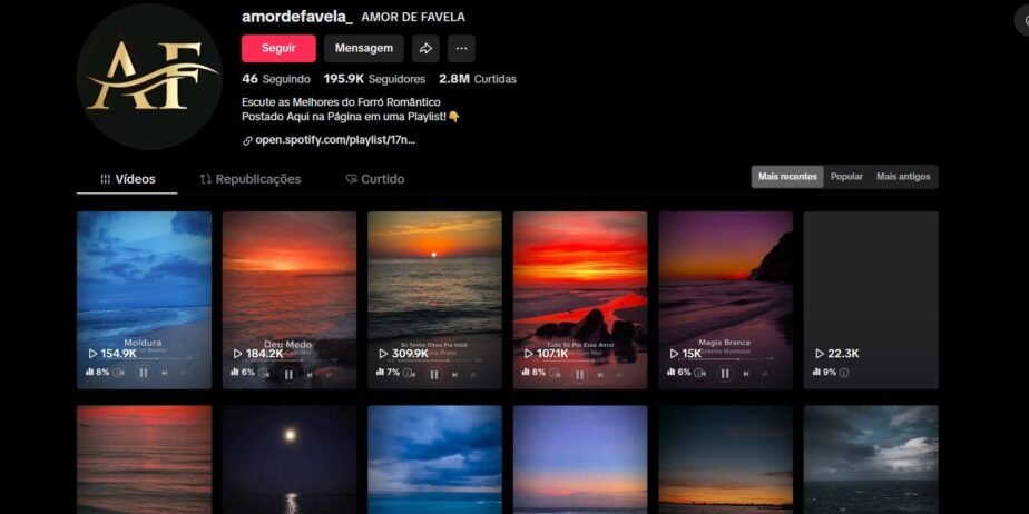CONTA DE MÚSICA TIK TOK 195 MIL DE SEGUIDORES