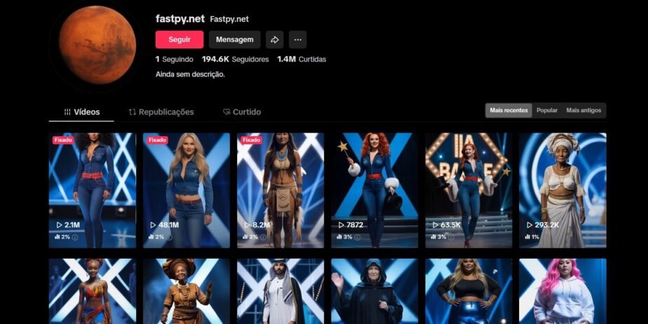 CONTA TIK TOK 197k VÍDEOS INTELIGÊNCIA ARTIFICIAL