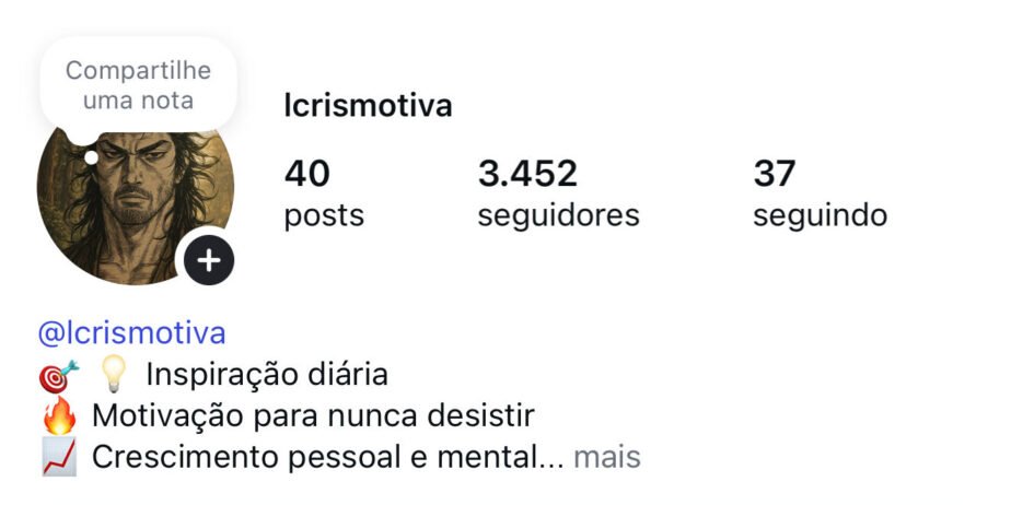 CONTA DE MOTIVAÇÃO 3K – PÚBLICO REAL, PRONTA PARA CRESCER
