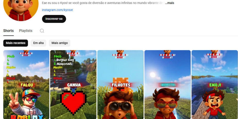 Canal YouTube à venda 74 mil inscritos