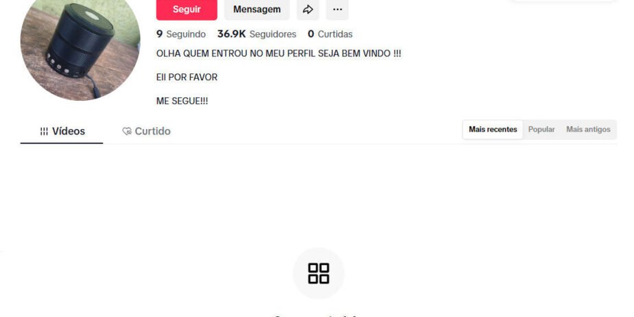 CONTA DE TIKTOK À VENDA COM 36 MIL SEGUIDORES