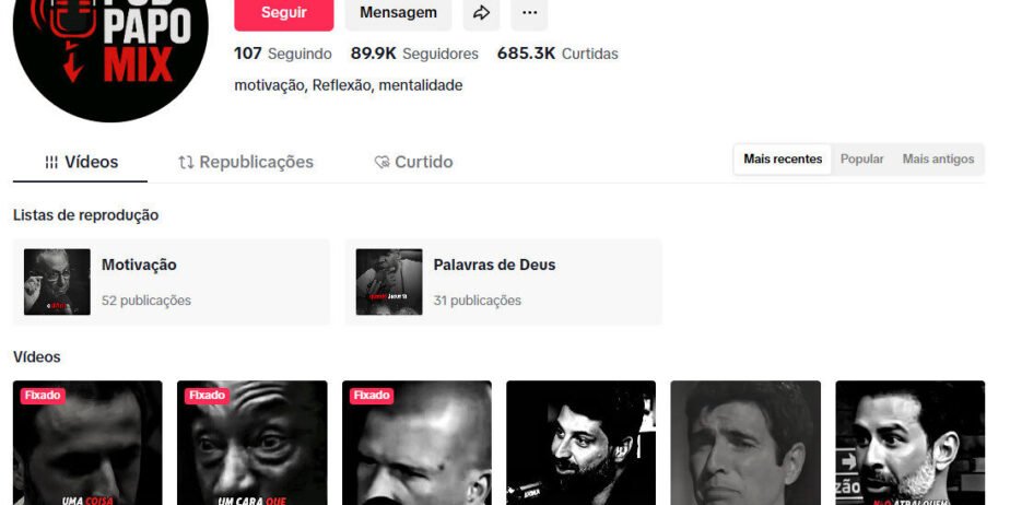 CONTA DE TIKTOK À VENDA COM 89 MIL SEGUIDORES