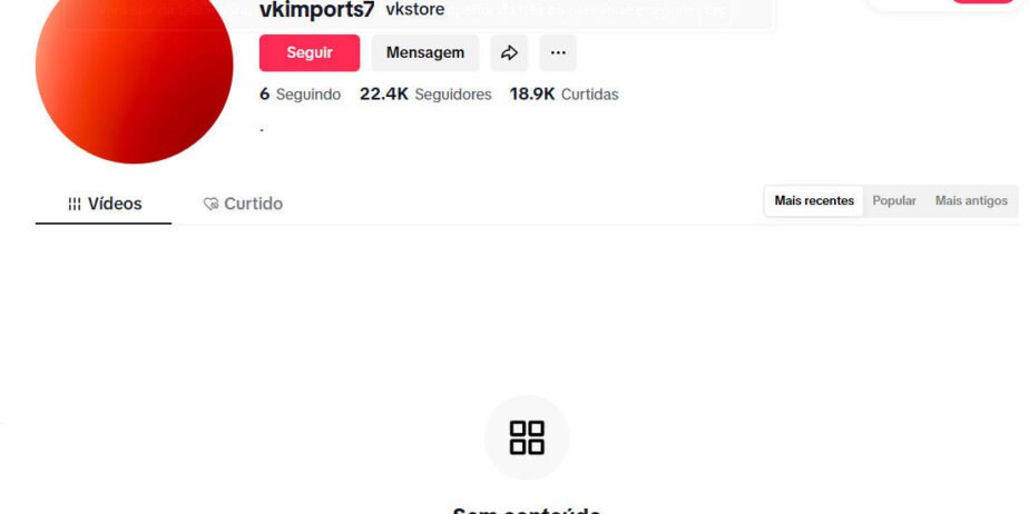 Conta de TikTok à venda 22 mil seguidores