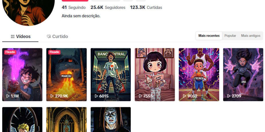 CONTA DE TIKTOK À VENDA COM 25,6 MIL SEGUIDORES
