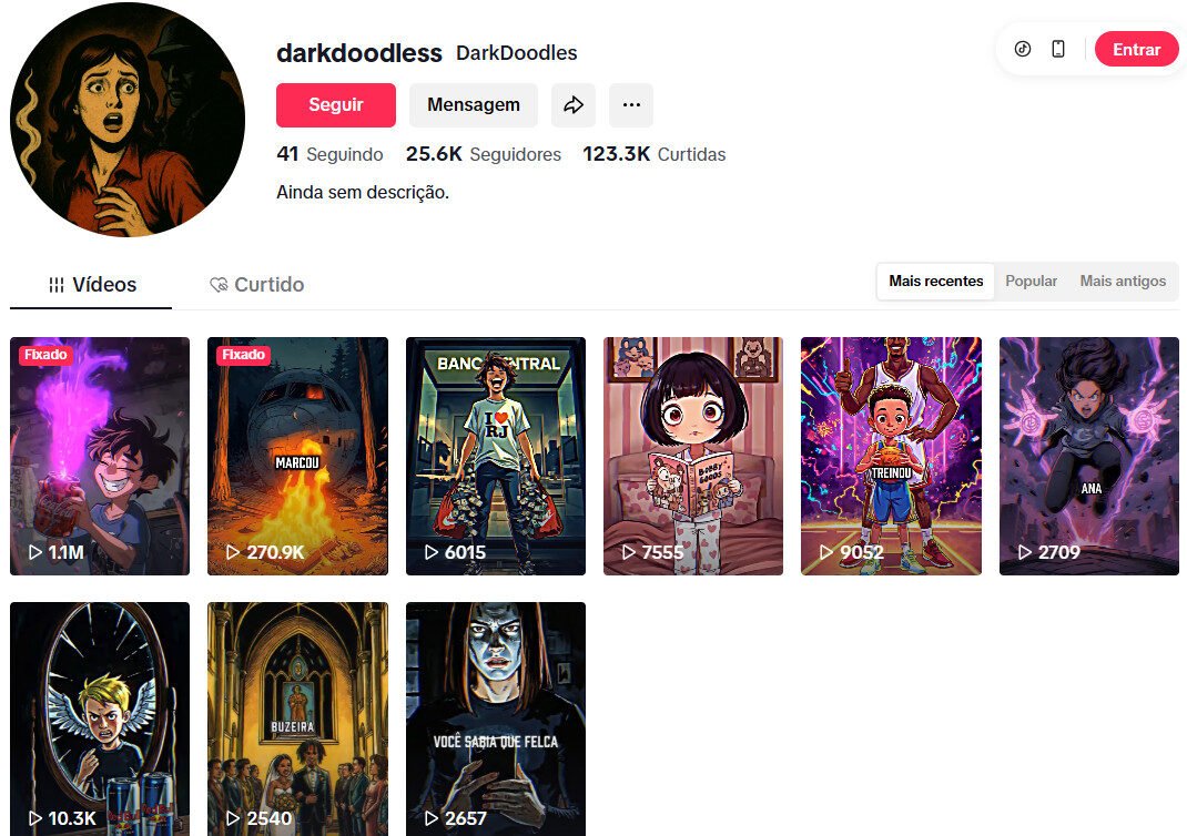 CONTA DE TIKTOK À VENDA COM 25,6 MIL SEGUIDORES