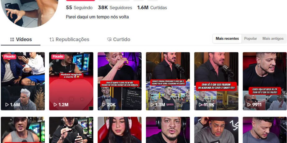 CONTA DE TIKTOK À VENDA COM 38 MIL SEGUIDORES
