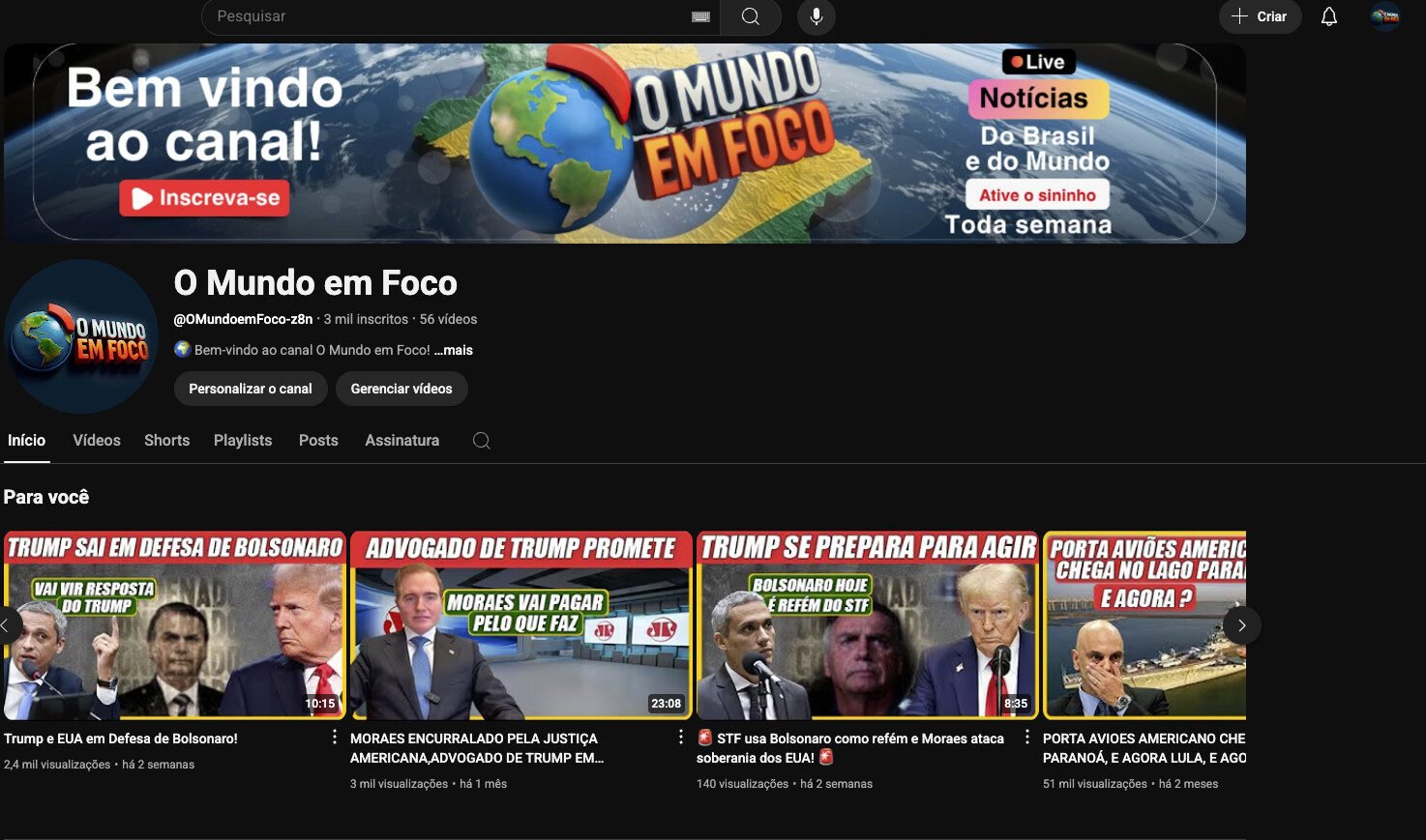 Canal Monetizado de Politica