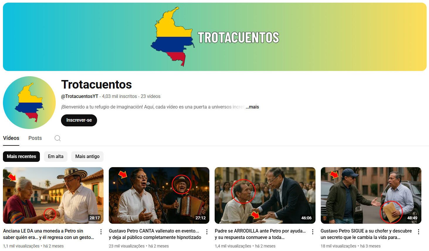 Canal Espanhol a venda 4 mil inscritos