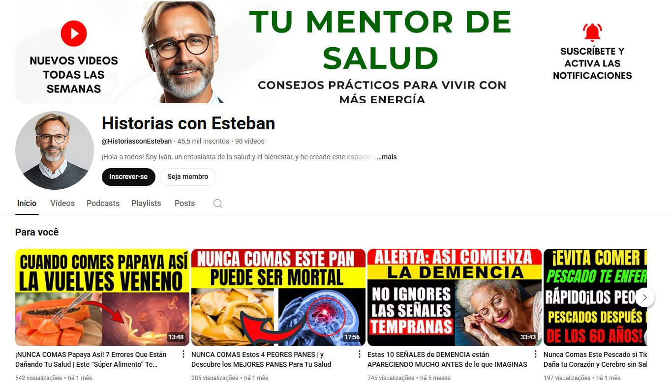 Canal You tube Mentor da Saúde 45 mil inscritos