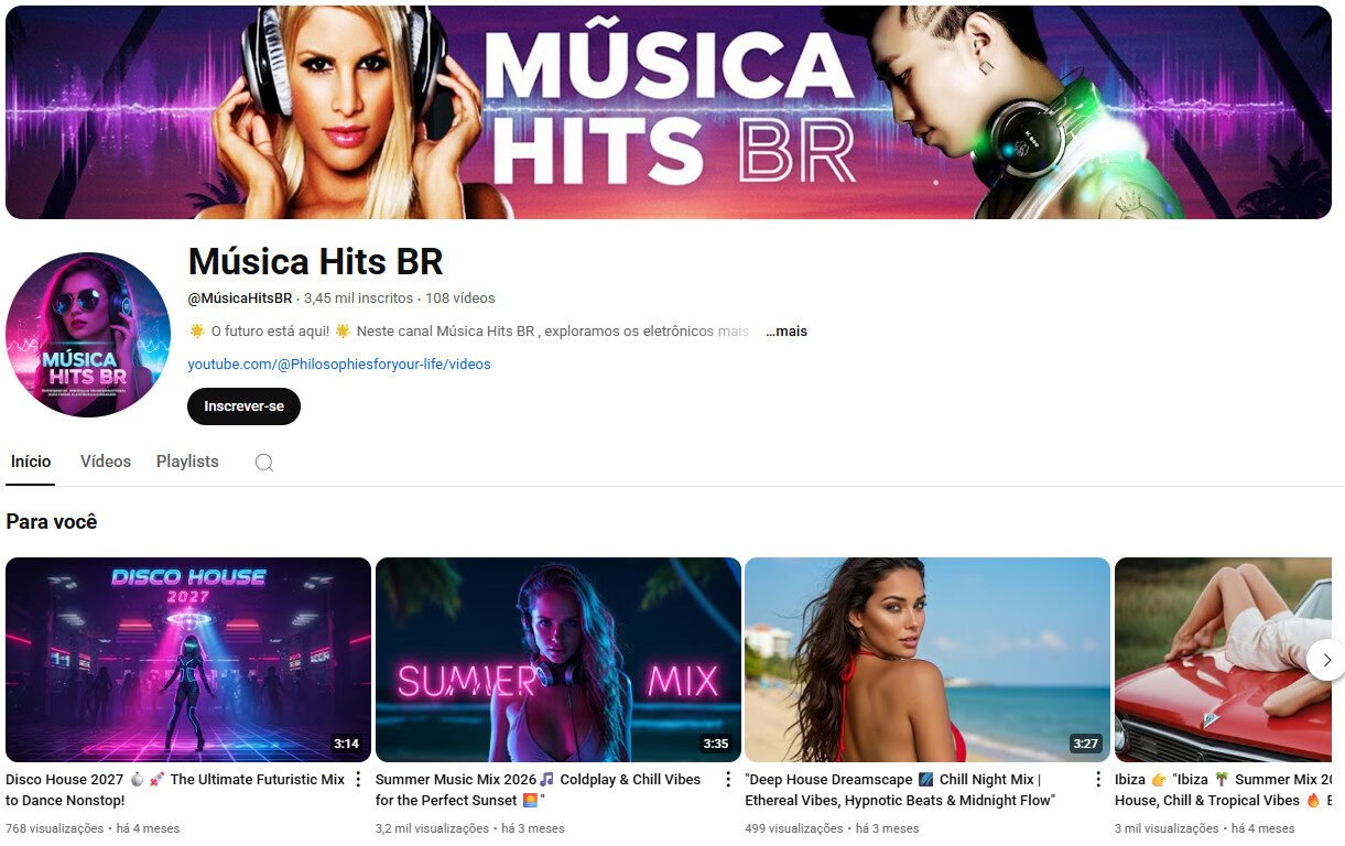 Vendo canal Youtube de músicas summer hits