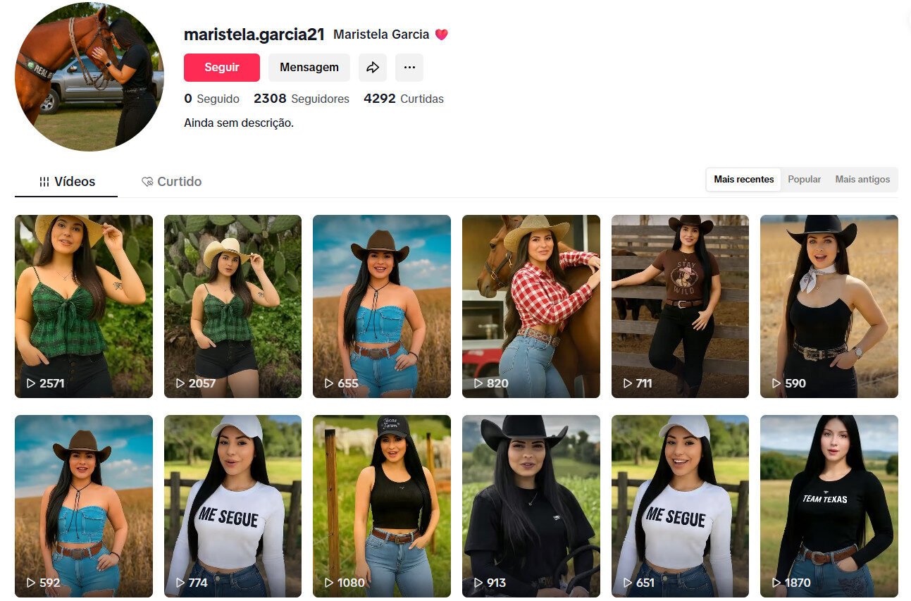 Conta Tiktok boiadeira da roça