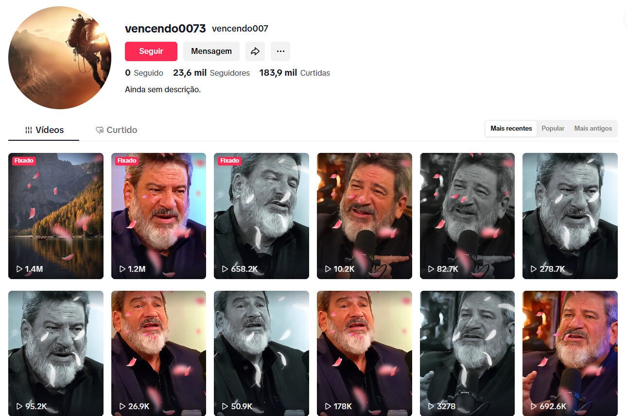Conta no tiktok com 23 mil seguidores de motivação