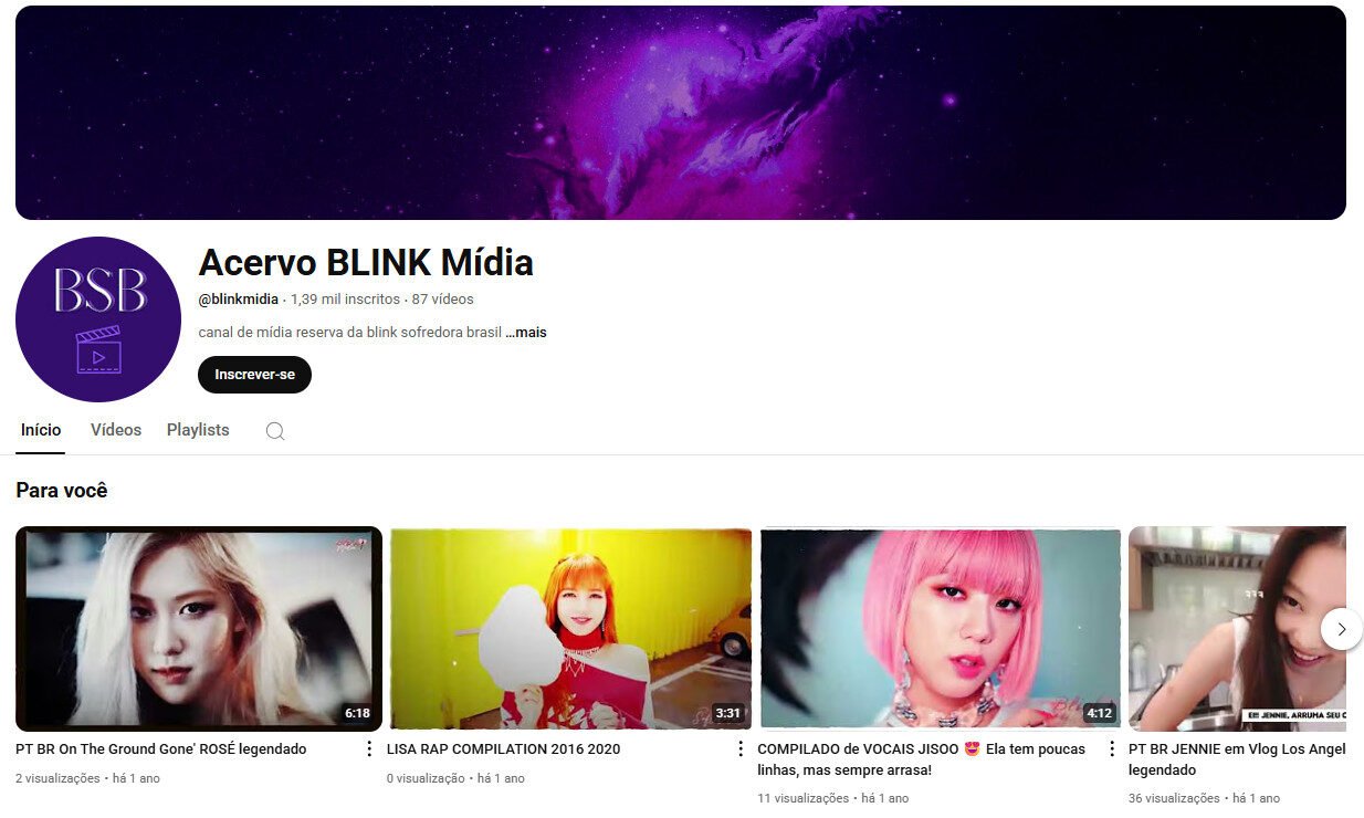 Canal youtube Blink sofredora Brasil