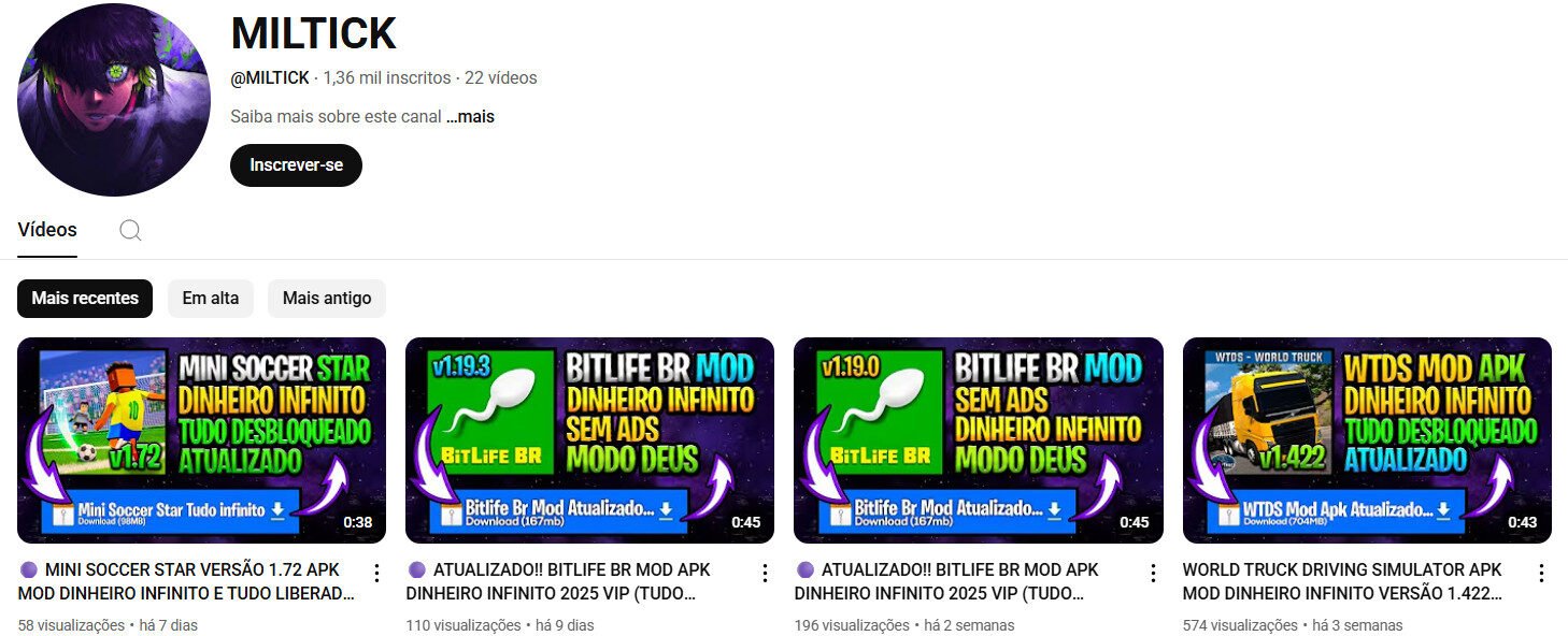 Canal youtube atualizações sobre games Mini Soccer