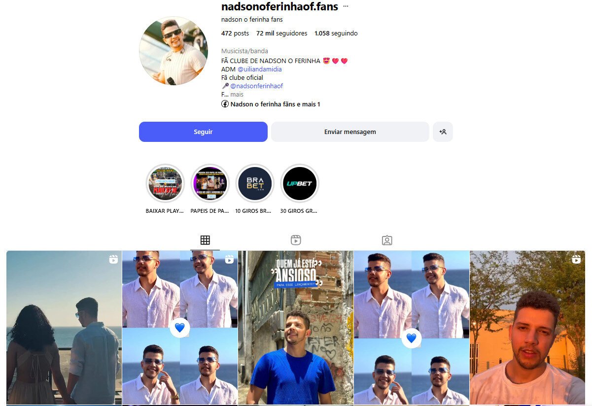 Conta Instagram a venda Fã clube 72 mil seguidores