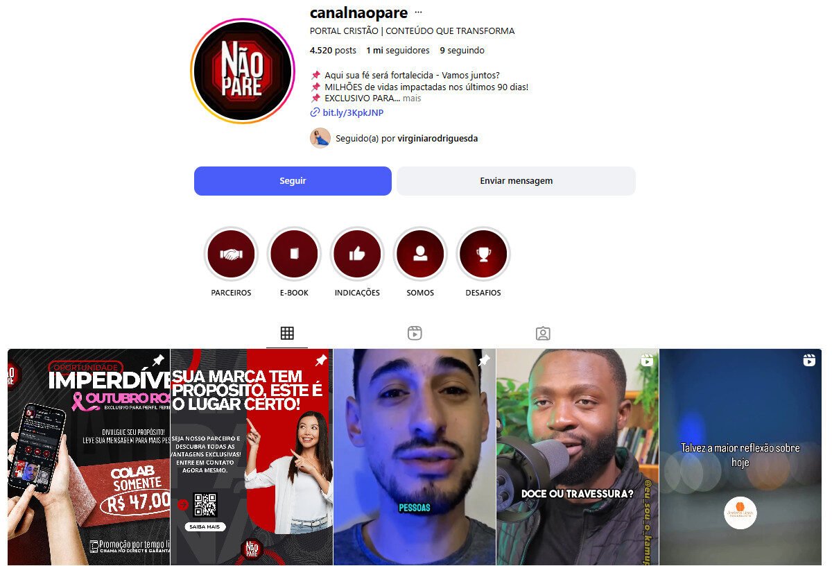 Instagram Canal cristão para mulheres