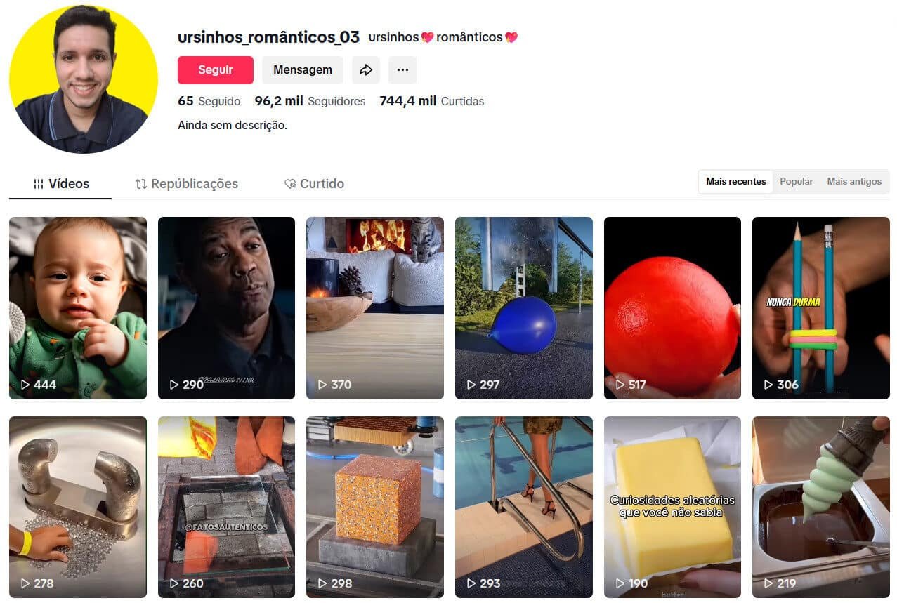 Tiktok 96 mil seguidores curiosidades e dicas