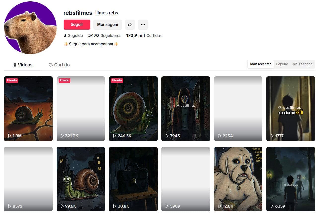 Tiktok reflexões e teorias rebs filmes 3 mil seguidores