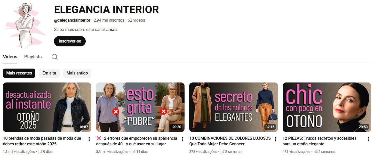 Vendo canal engajado de youtube – Moda