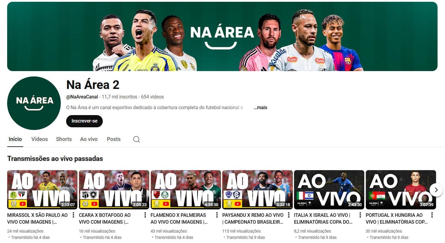 Canal Na Área (Jornalismo Esportivo e Debates) Youtube 11 mil inscritos