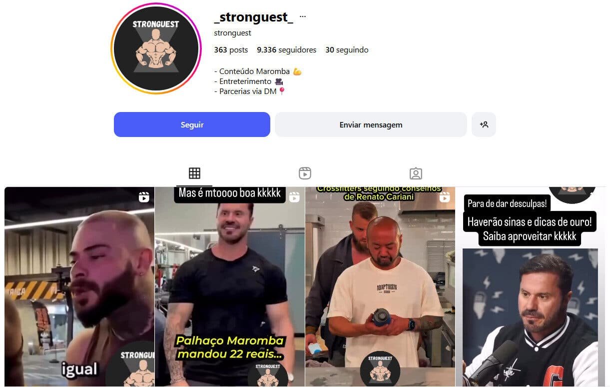Instagram à Venda – Conteúdo Maromba