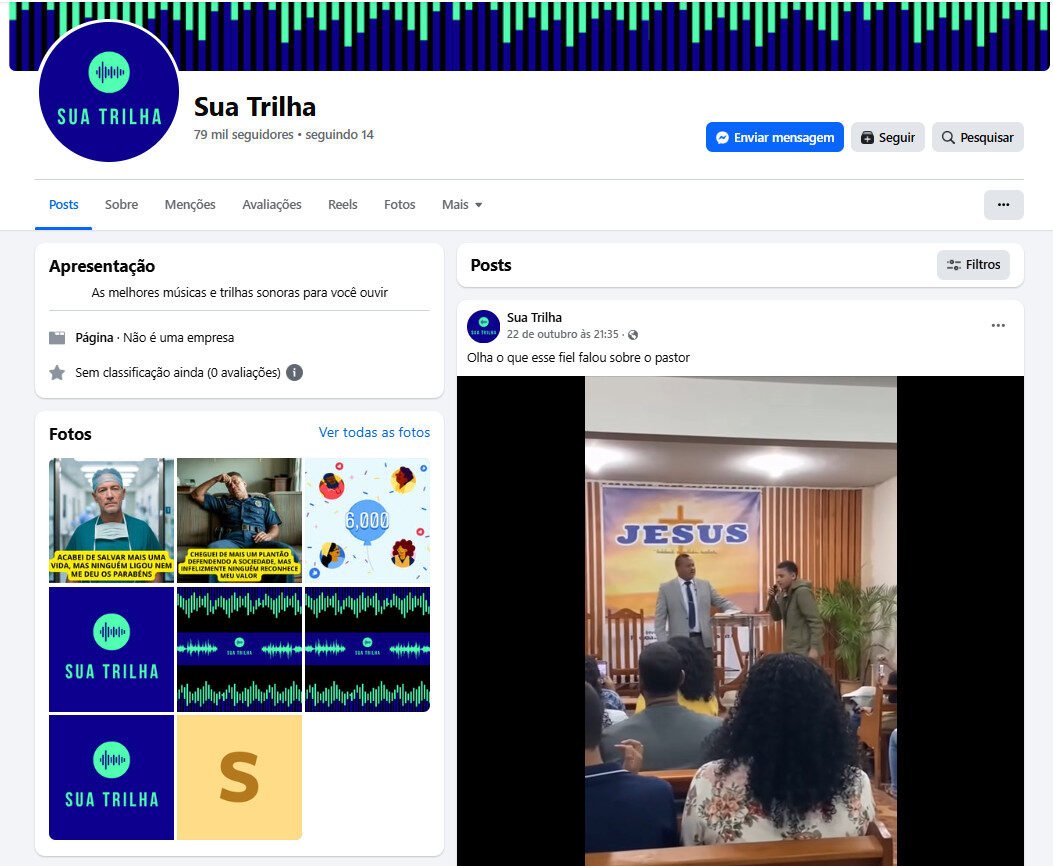 Perfil no facebook Sua Trilha | 79 mil seguidores
