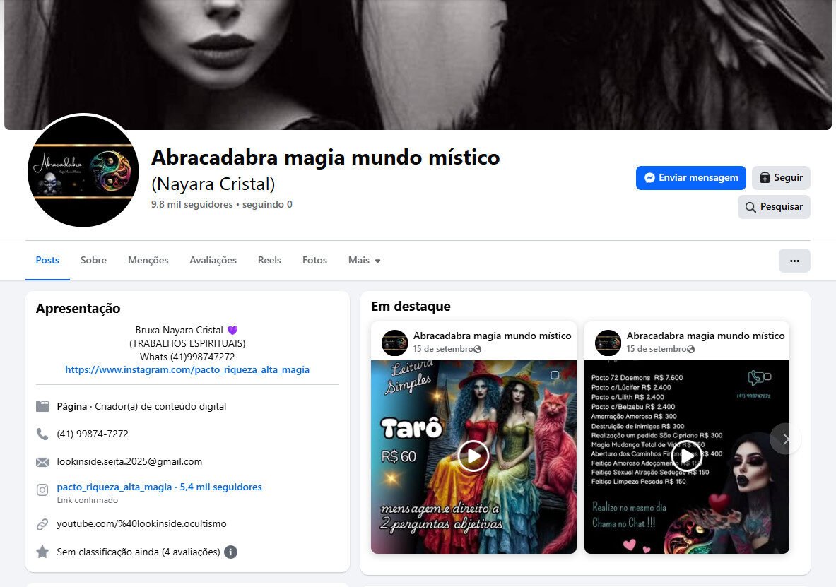 Abracadabra magia mundo místico (Esoterismo/Magia) | 9 mil seguidores – Facebook