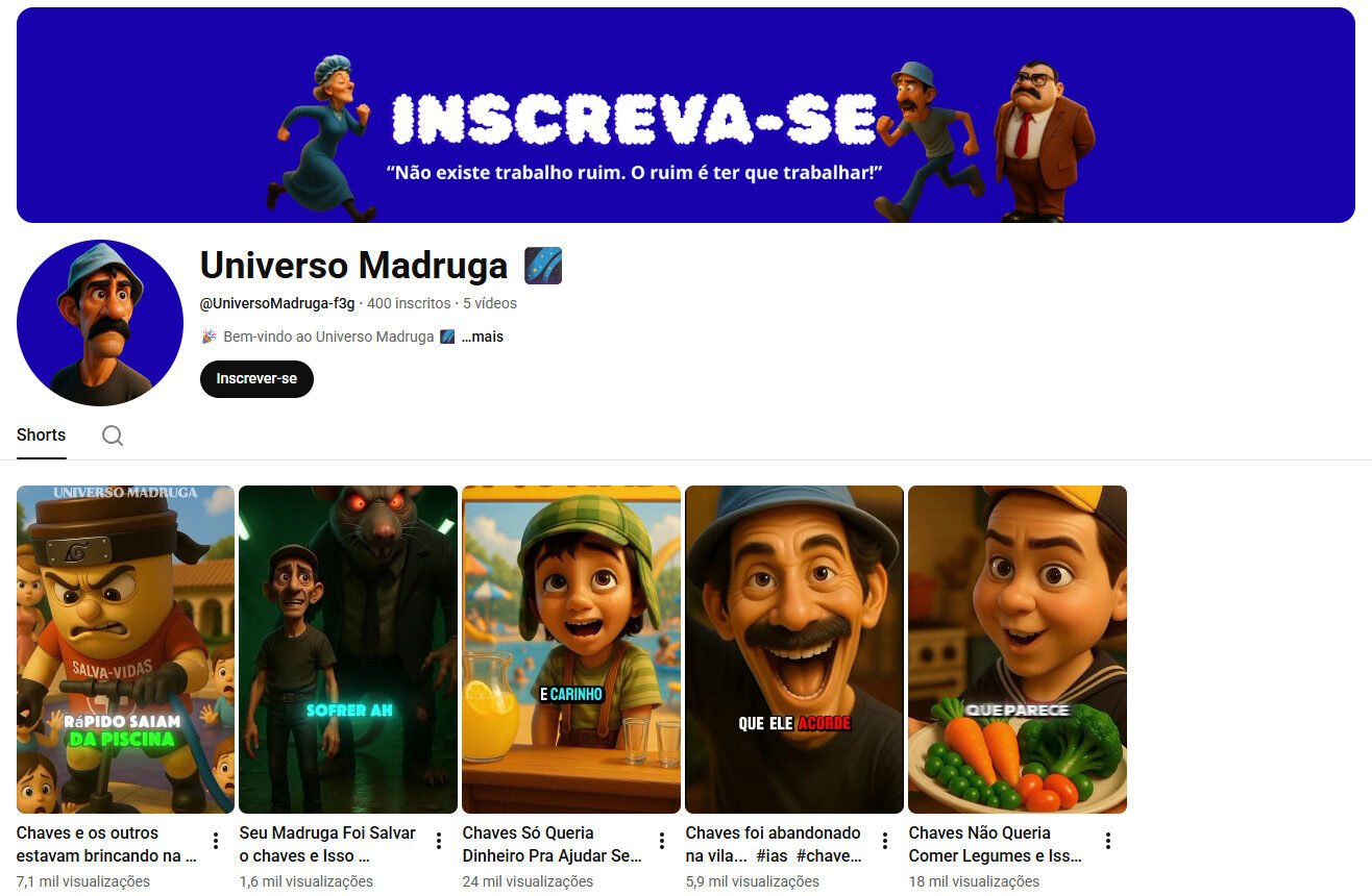 Universo Madruga (Nostalgia, IA e Comédia) | 400 inscritos no Youtube