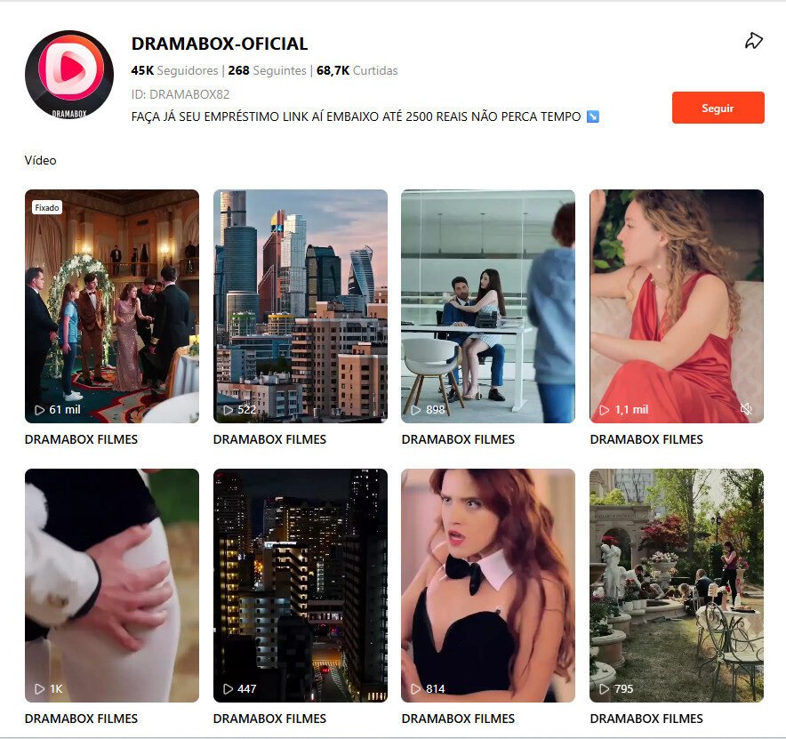 DRAMABOX-OFICIAL 45K seguidores perfil no Kwai