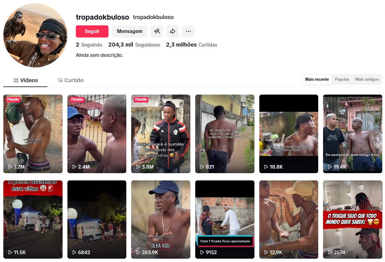 TikTok à venda – tropadokbuloso | 204 mil seguidores