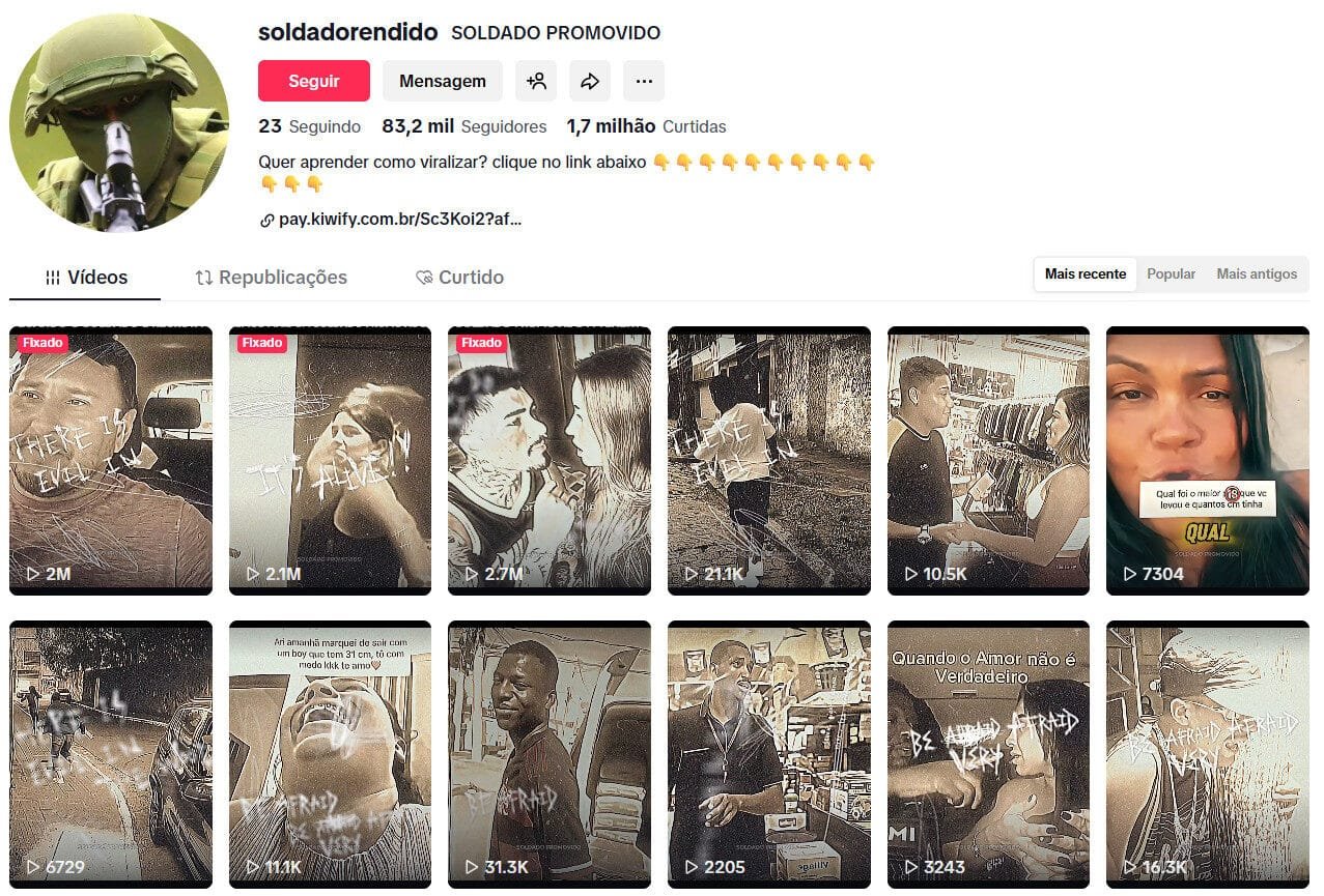 Perfil no TikTok à venda – Motivação e Drama | 83 mil seguidores