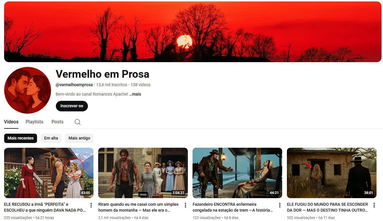 Canal no YouTube – Romances Dramáticos 13 mil inscritos