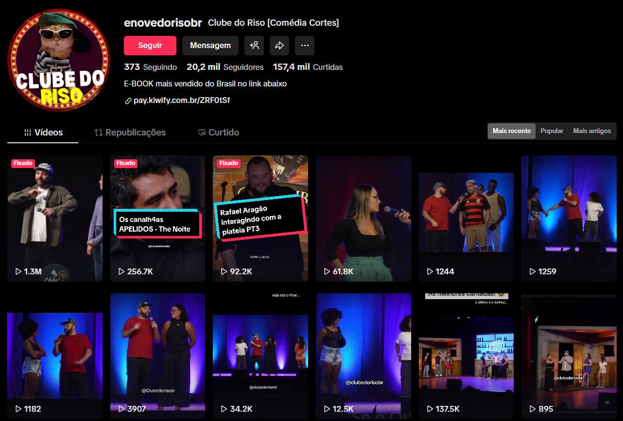 Conta no TikTok – Stand-up comédias | 20 mil seguidores